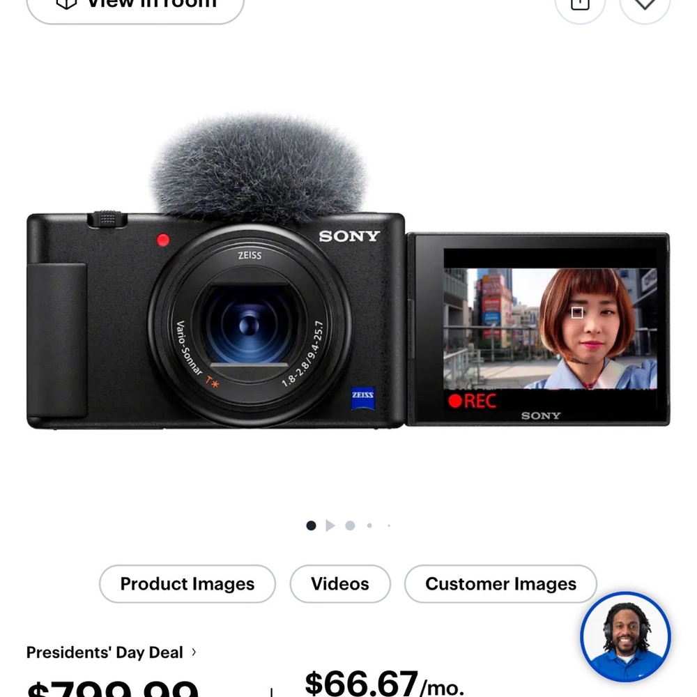Sony Black Digital Camera with Flip Screen